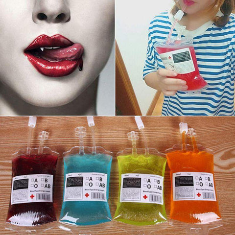 1pc 300ml Transparent Clear Medical PVC Material Reusable Blood Energy Drink Bag for Vampires-bag-Pocket Outdoor-Pocket Outdoor