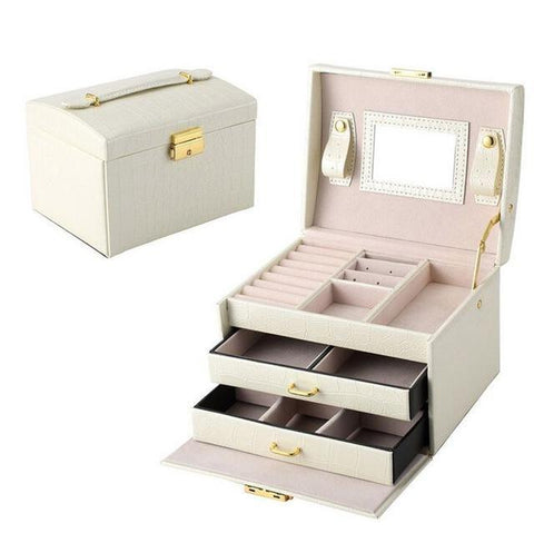 High quality PU Leather Jewelry box Organizer-storage organizer-Pocket Outdoor-Rocodile pattern-Pocket Outdoor
