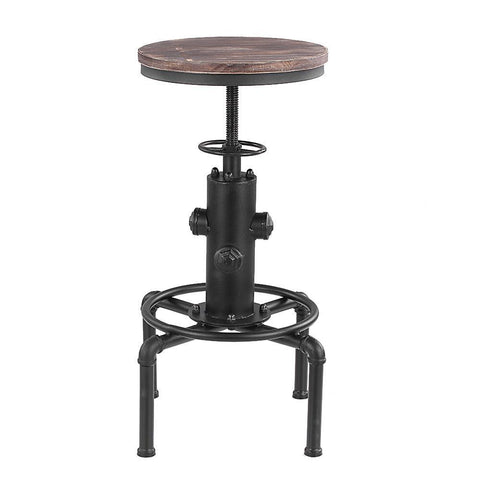 Front view of vintage metal stool