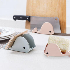 Cute whale modeling storage rack Soap box kitchen knife cutting board holder wall rack with Sucker Multi-function use knife seat-storage organizer-Pocket Outdoor-Pocket Outdoor