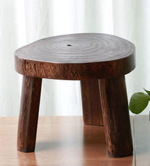 Japanese Antique Wooden Round Stool-furniture-Pocket Outdoor-Pocket Outdoor