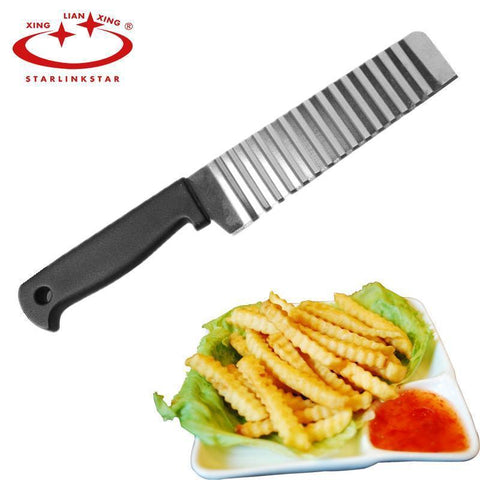Potato French Fry Cutter Stainless Steel Kitchen Serrated Blade Easy Slicing Knife Chopper-kitchen-Pocket Outdoor-Pocket Outdoor