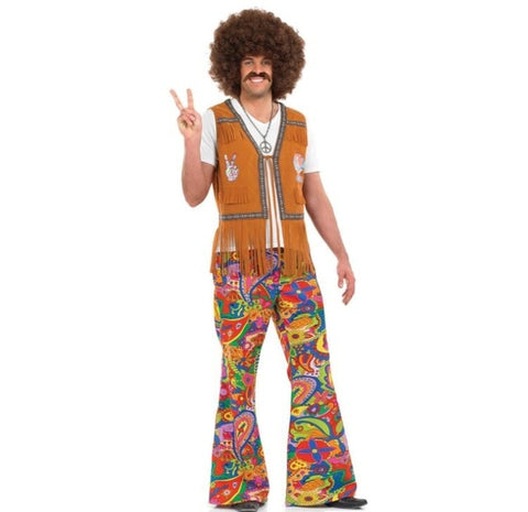 Hippie Couple Costume 60s 70s Retro Party Clothes-Costume-PocketOutdoor-Men-M-Hippie Costume-PocketOutdoor