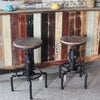 Stool with rustic cafe background