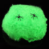 Stretchy Spider Web With Spider for Halloween Party Decoration-Spider web-Pocket Outdoor-Green-Pocket Outdoor