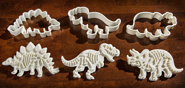Each set of Dig-Ins includes three cookie cutters and three stampers.